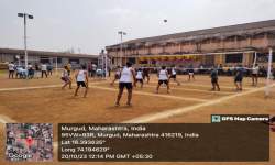 Shivaji University Zonal Volleyball (Men) Tournament 23-24 Match Photo
