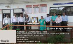 On the occasion of 131st Birth Anniversary of Dr. S. R. Ranganathan, his photo was felicitated with wreath on 12th August 2023