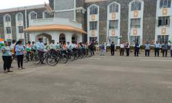 Participation of N. S. S. Volunteers in Cycle Rally Under ‘Har Ghar Tiranga Campaign’ organized by Shivaji University, Kolhapur