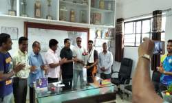 felicitate pro kabaddi selection player prathik patil